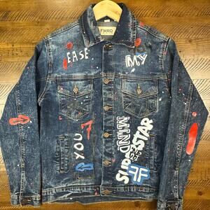 FWRD Denim Boys Denim Jacket Long Sleeves Multicolor Size 14-16